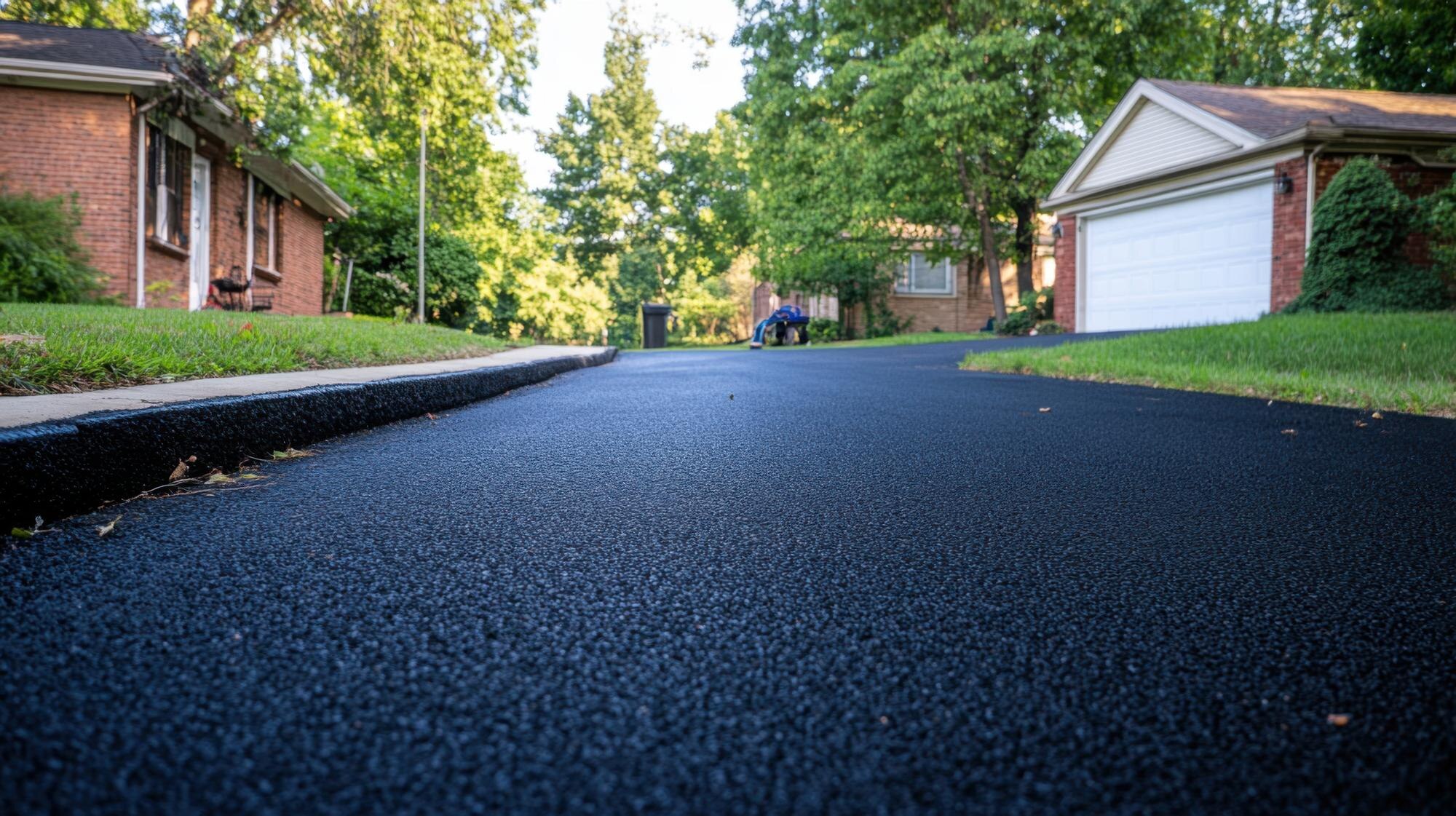 Representative residential driveway with a smooth asphalt surface